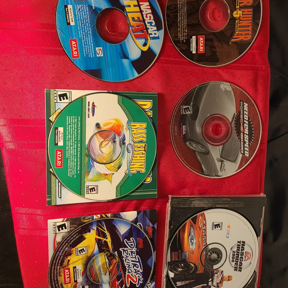 NASCAR, Need for Speed, Deer Hunter, Pro Bass Fishing PC Game Lot 6